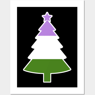 Christmas Tree LGBT Flag Genderqueer Posters and Art